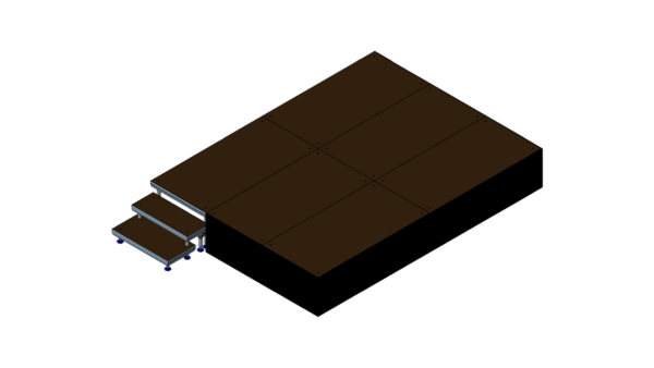 Bühne  4m x 3m x 0,60m Höhe inklusive Treppe